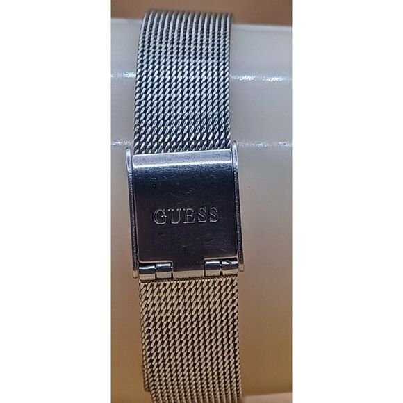 GUESS Women's Blue Face "WORKING" Watch Silver Tone Mesh Strap Stainless Steel - Picture 5 of 11